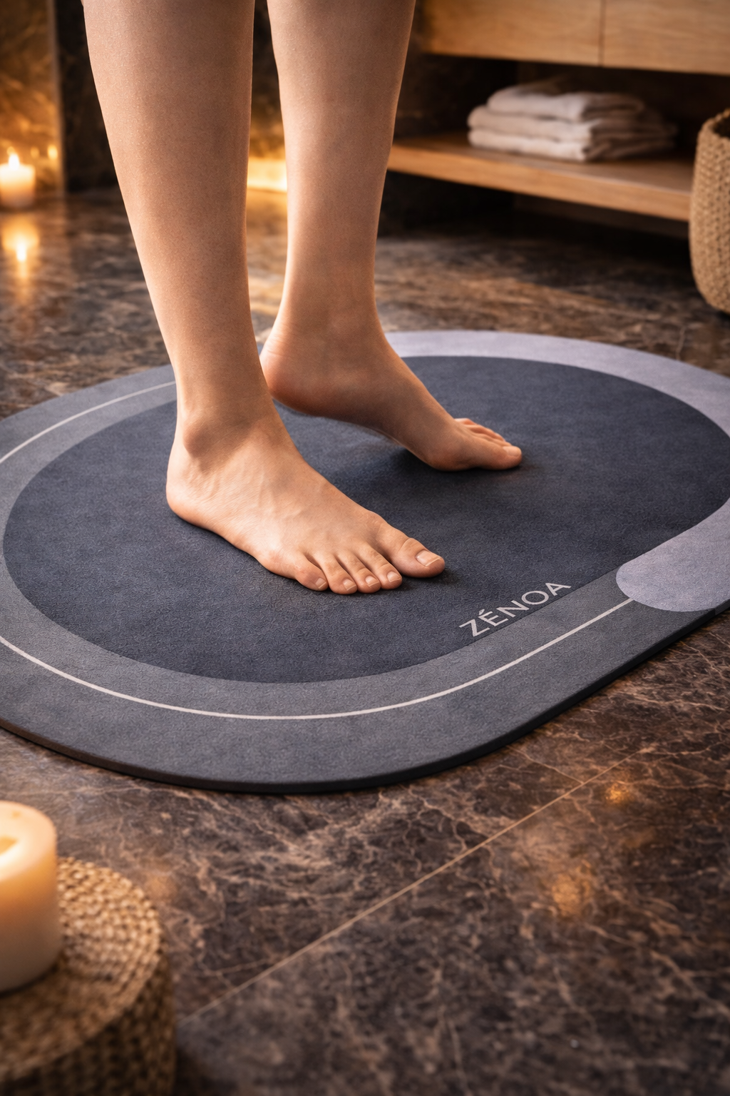 Tapis de Bain Souple Premium 40×60 cm – Diatomite Haute Densité | ZÉNOA