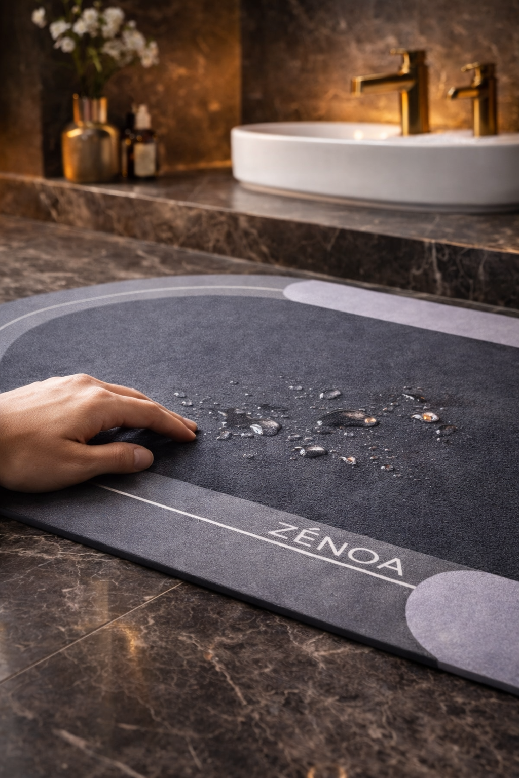 Tapis de Bain Souple Premium 40×60 cm – Diatomite Haute Densité | ZÉNOA