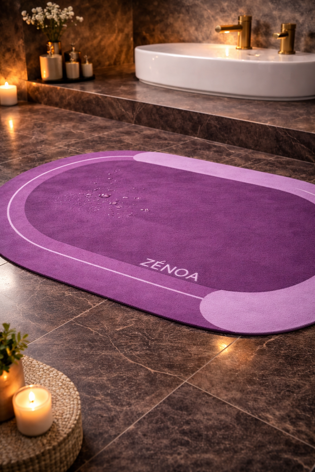 Tapis de Bain Souple Premium 40×60 cm – Diatomite Haute Densité | ZÉNOA
